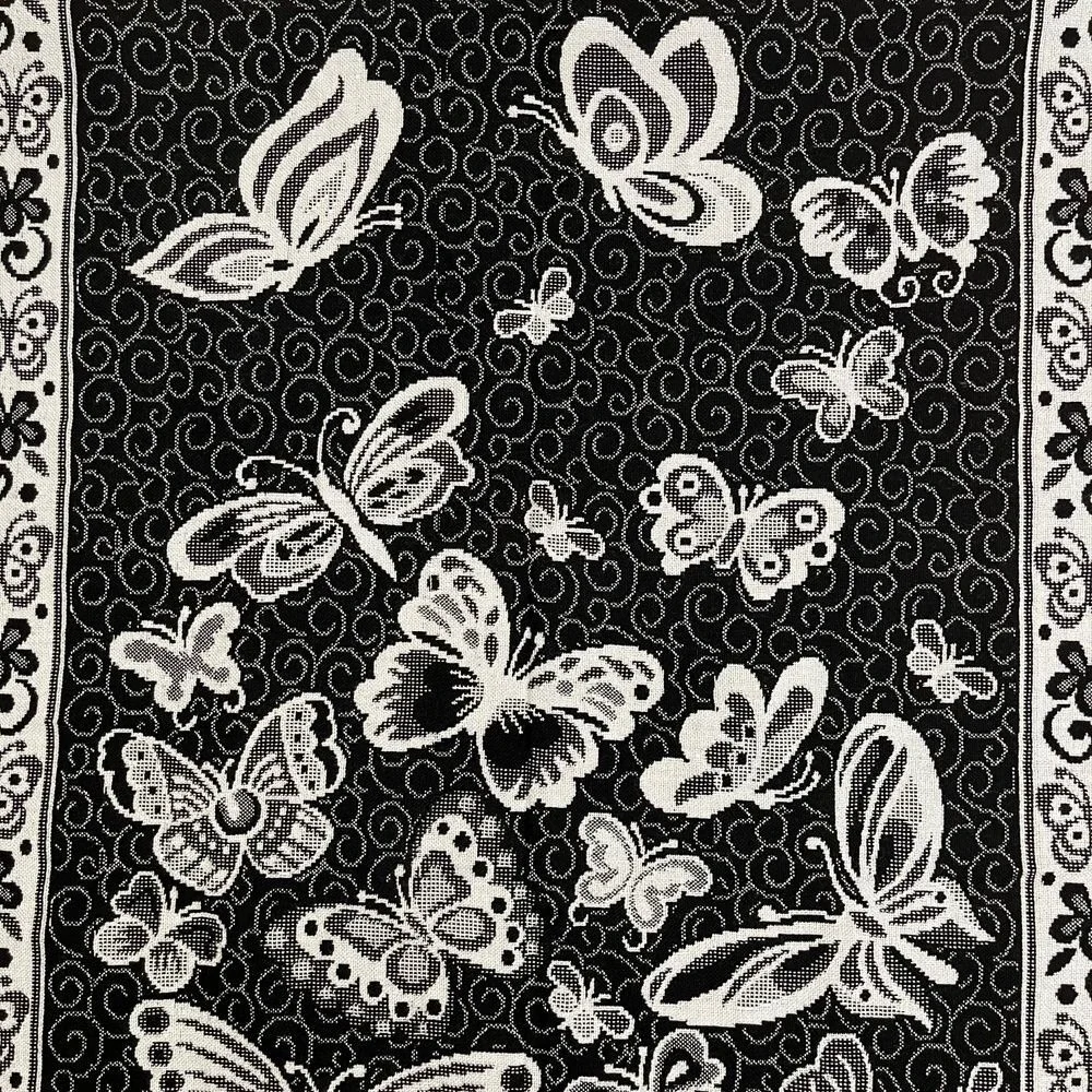 Butterfly Black & White‎ Table Runner, Black Table Runners, Butterfly Wall Y10